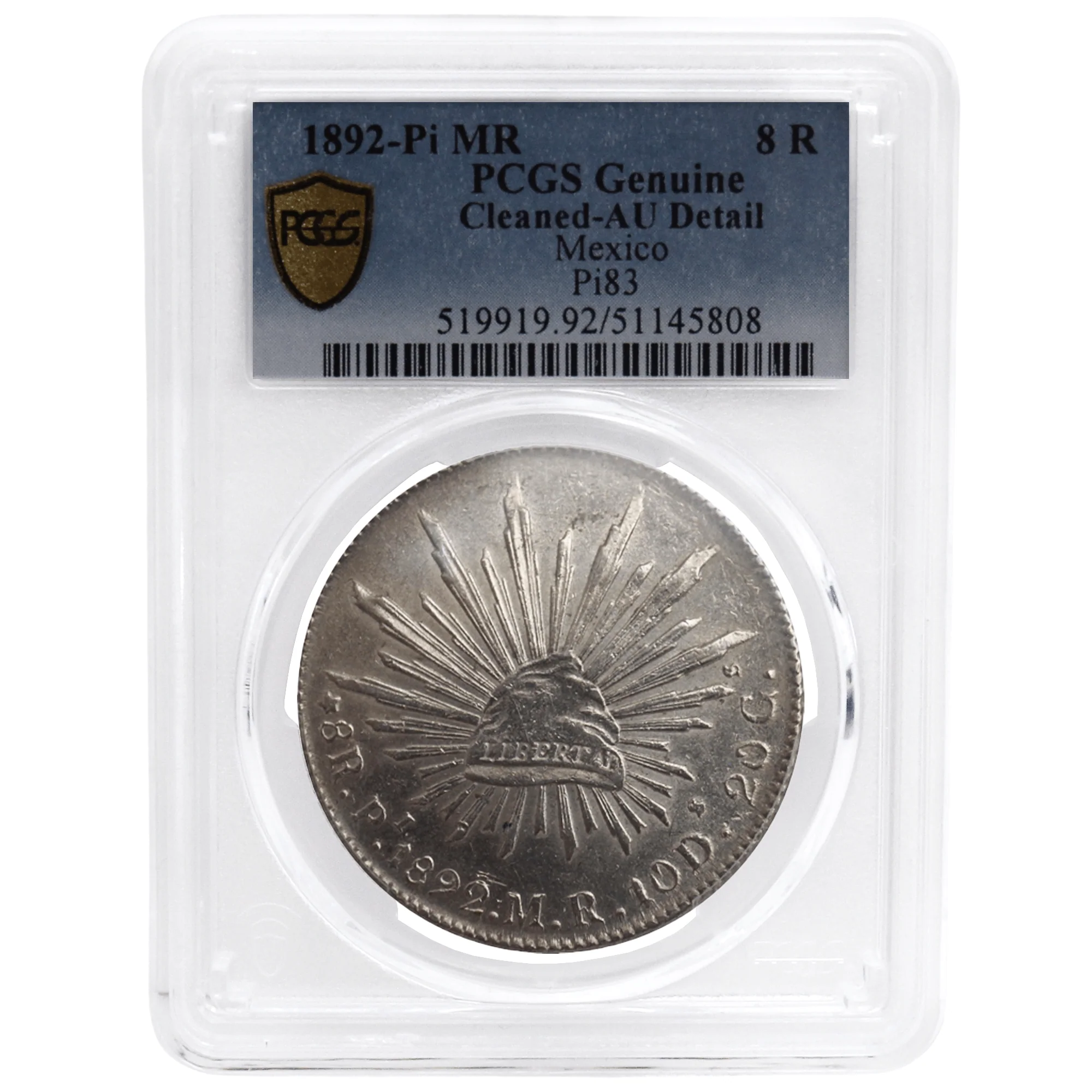 PCGS Genuine Cleaned-AU Detail Mexico Republic Silver Coin - Various Dates - Image 12