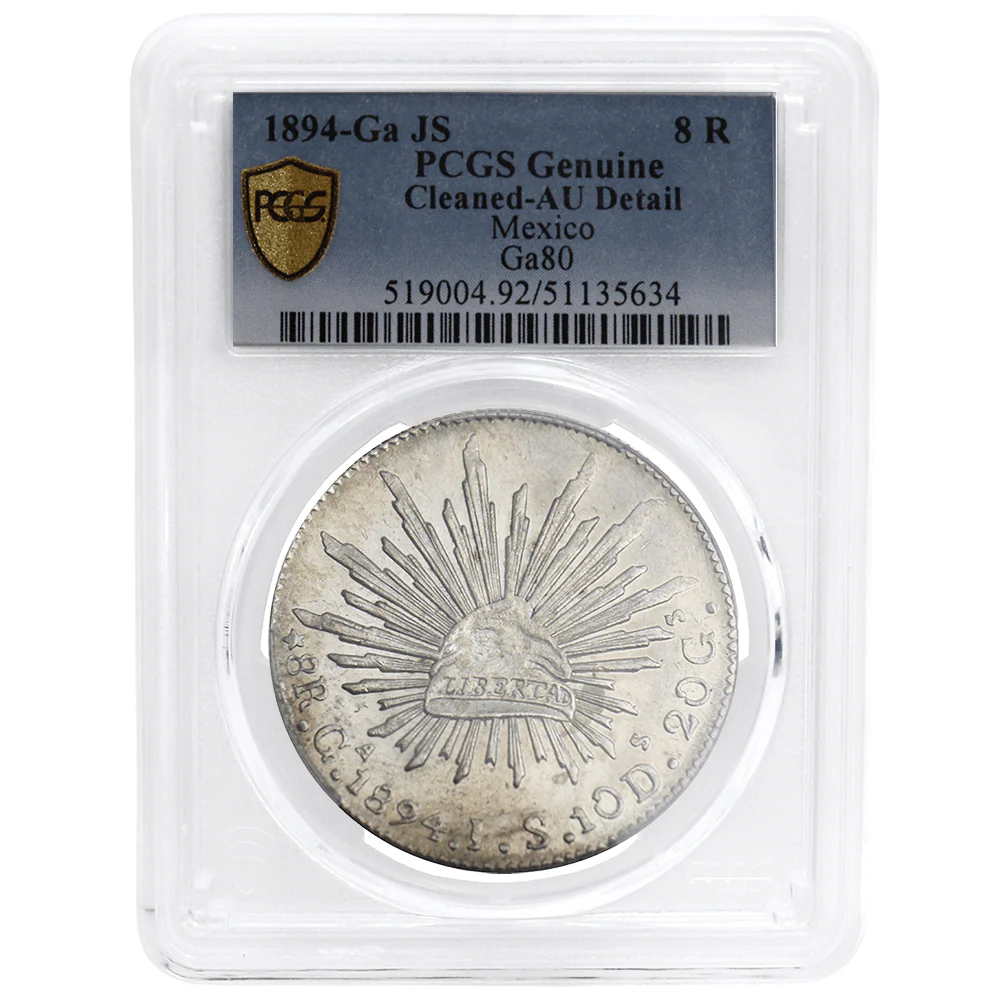 PCGS Genuine Cleaned-AU Detail Mexico Republic Silver Coin - Various Dates - Image 3