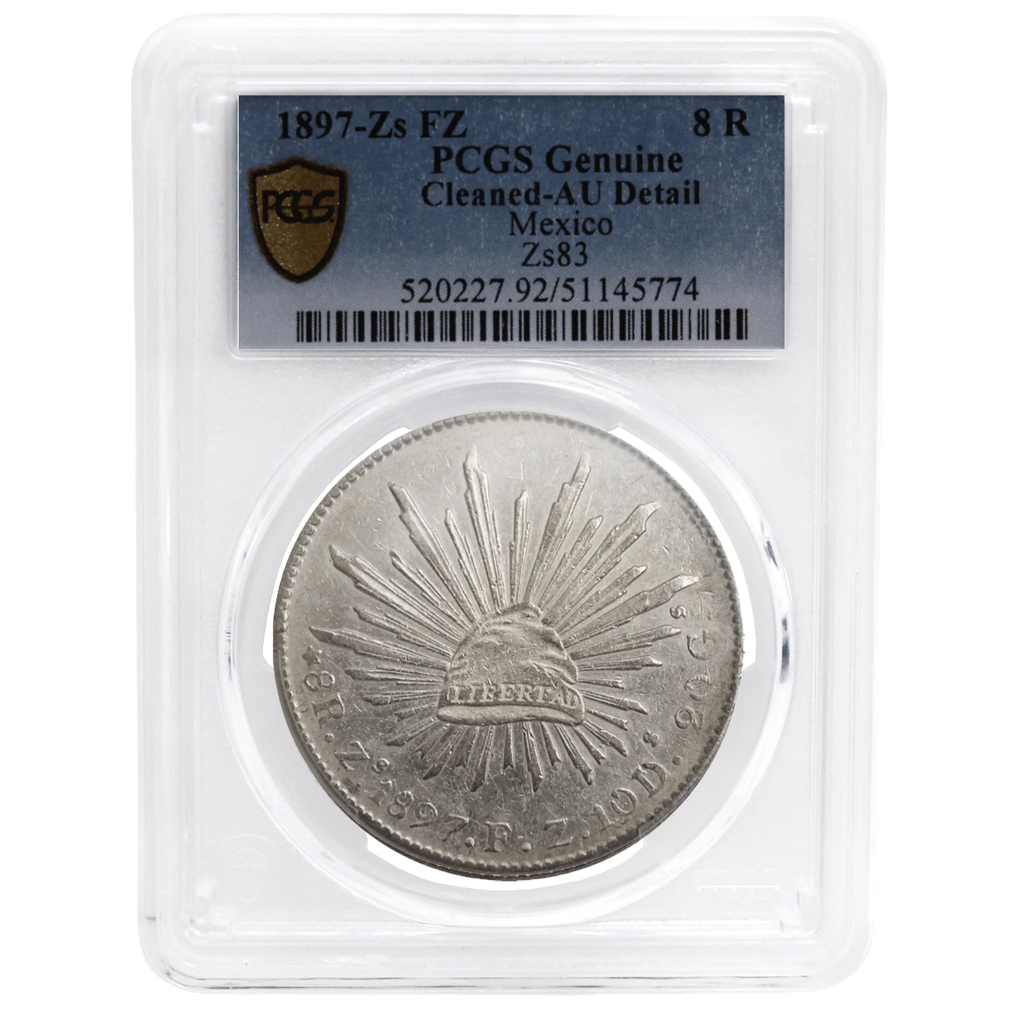 PCGS Genuine Cleaned-AU Detail Mexico Republic Silver Coin - Various Dates - Image 4