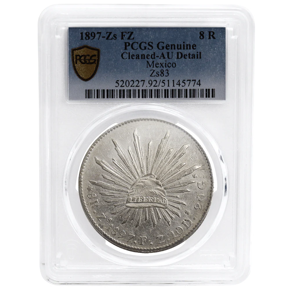 PCGS Genuine Cleaned-AU Detail Mexico Republic Silver Coin - Various Dates - Image 5